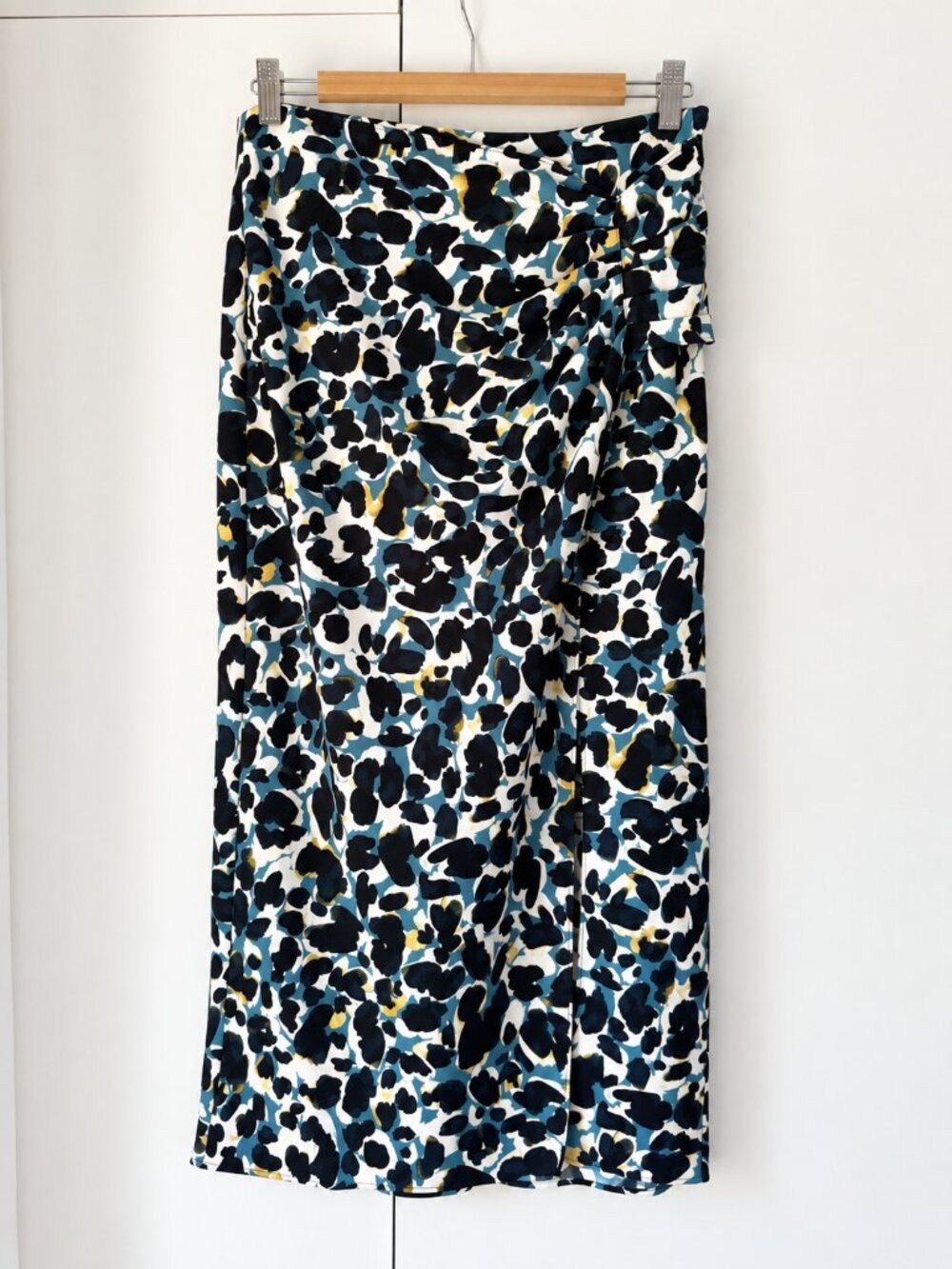 Zara - Draped Animal Print Midi Skirt – M